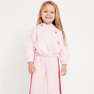 Old Navy Long-Sleeve Graphic Hoodie and Wide-Leg Pants Set for Toddler Girls